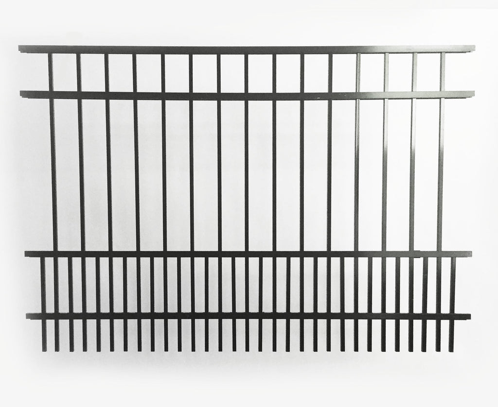 Metal fence panel for security on a white background