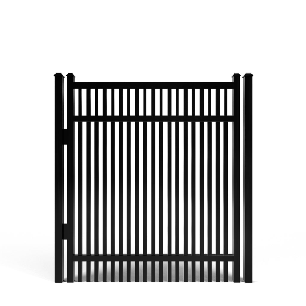 3-rail smooth top double picket aluminum walk gate