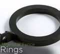 Black aluminum decorative fence ring on a white background