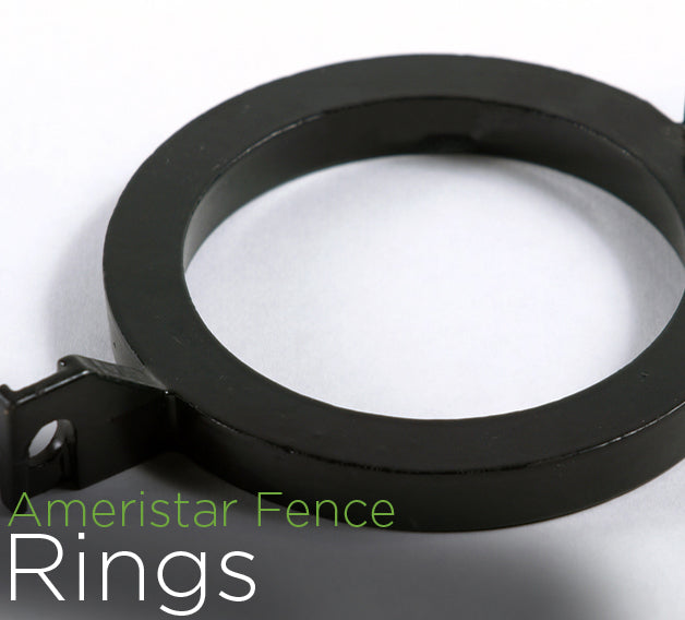Black aluminum decorative fence ring on a white background