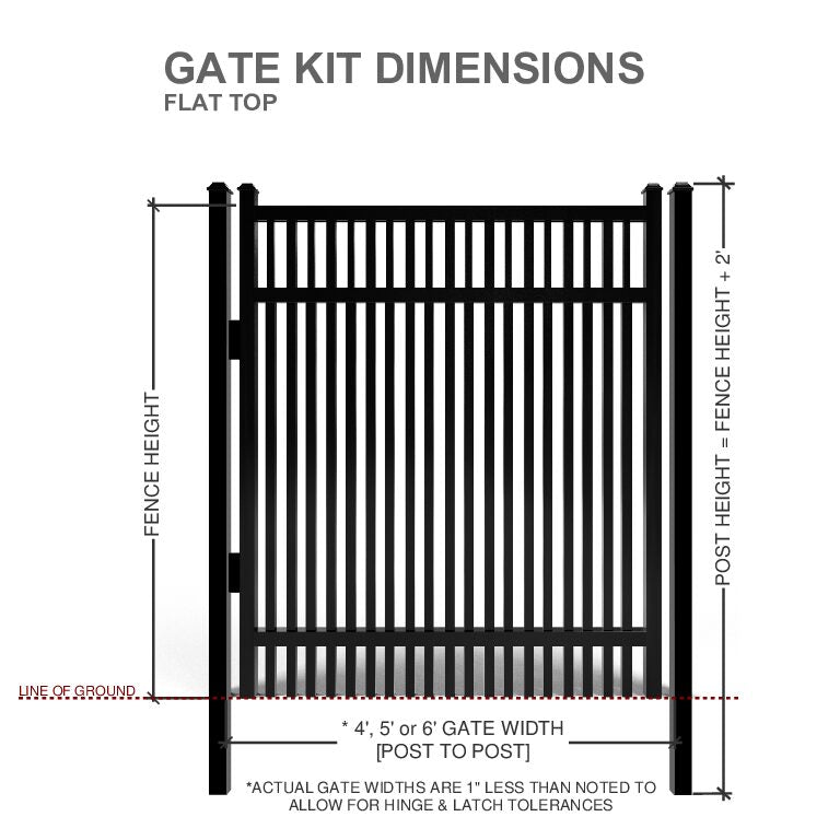 3-rail black aluminum walk gate specs